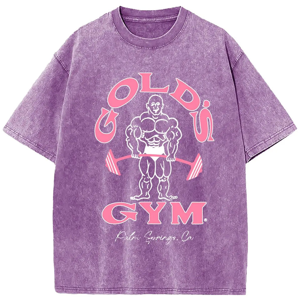 Vintage Bodybuilding Graphic T-Shirt – Oversized Heavyweight Gym Tee, Classic Fitness Streetwear