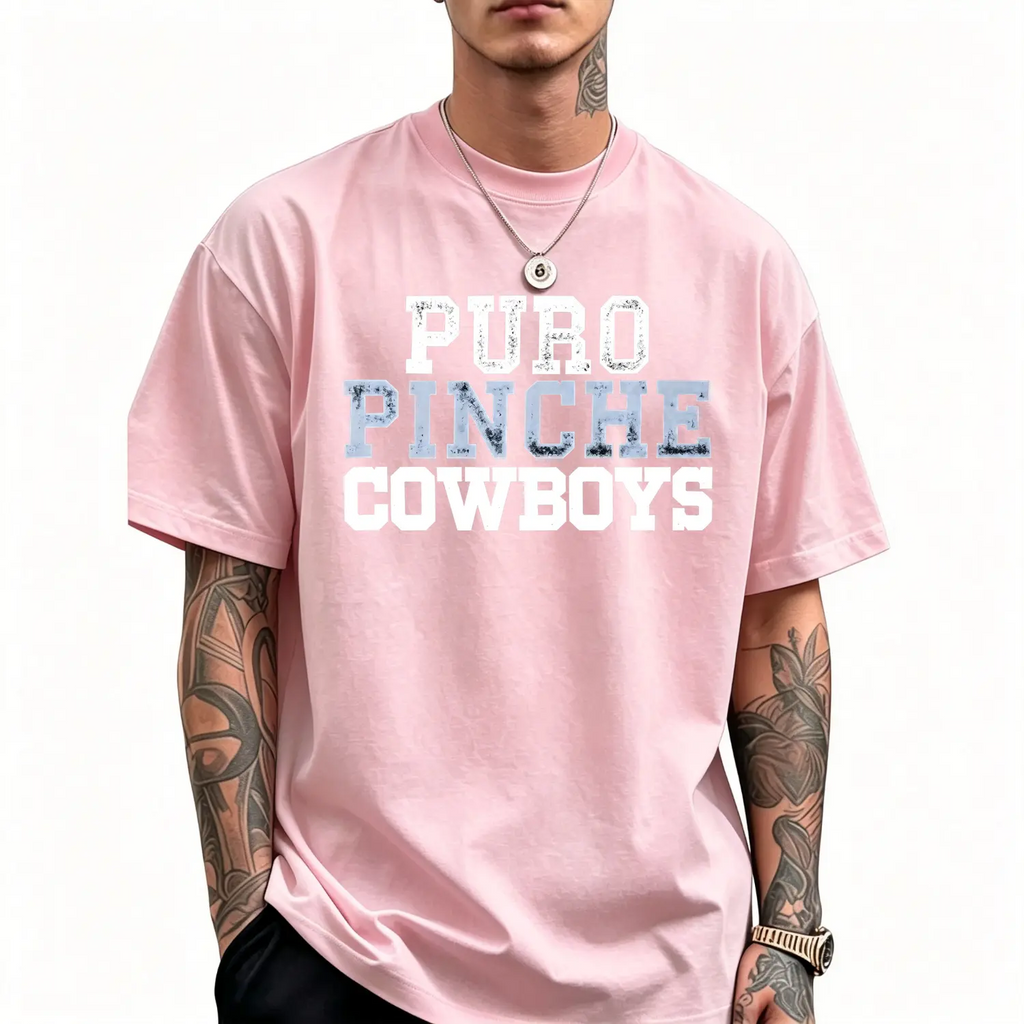 Puro Pinche Cowboys Graphic T-Shirt,Sweatshirt & Hoodie – Western Cowboy Statement Print, Vintage Streetwear Apparel