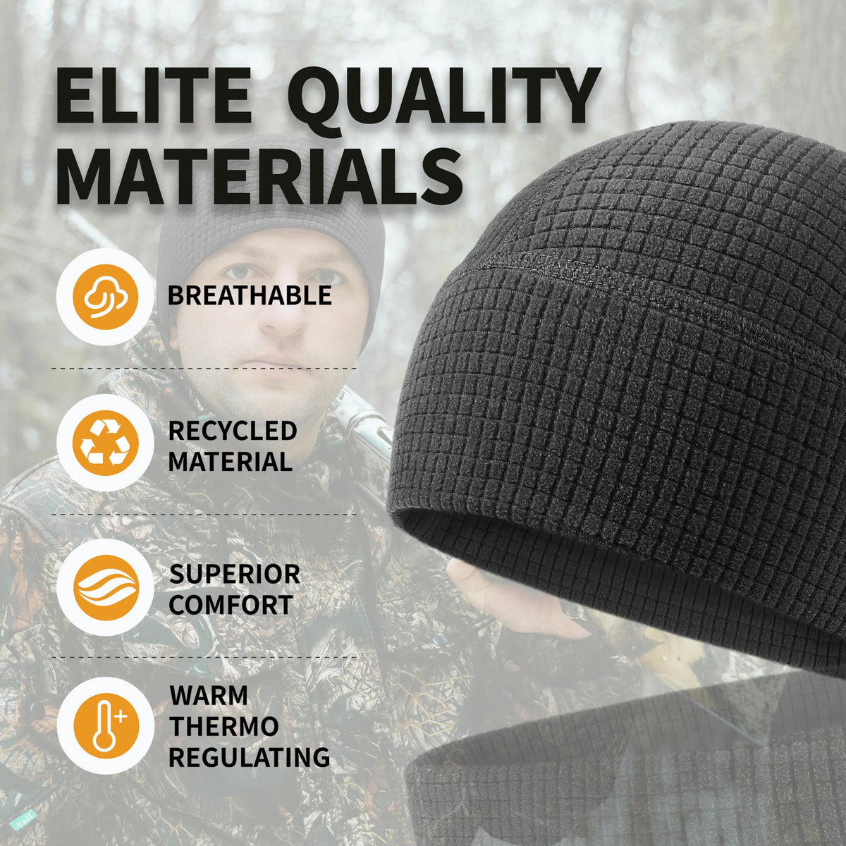 1/2/3-Pack Men’s Waffle Knit Beanies – Lightweight Fitted Skull Caps, Breathable Outdoor Hats for Camping, Cycling & Everyday Wear