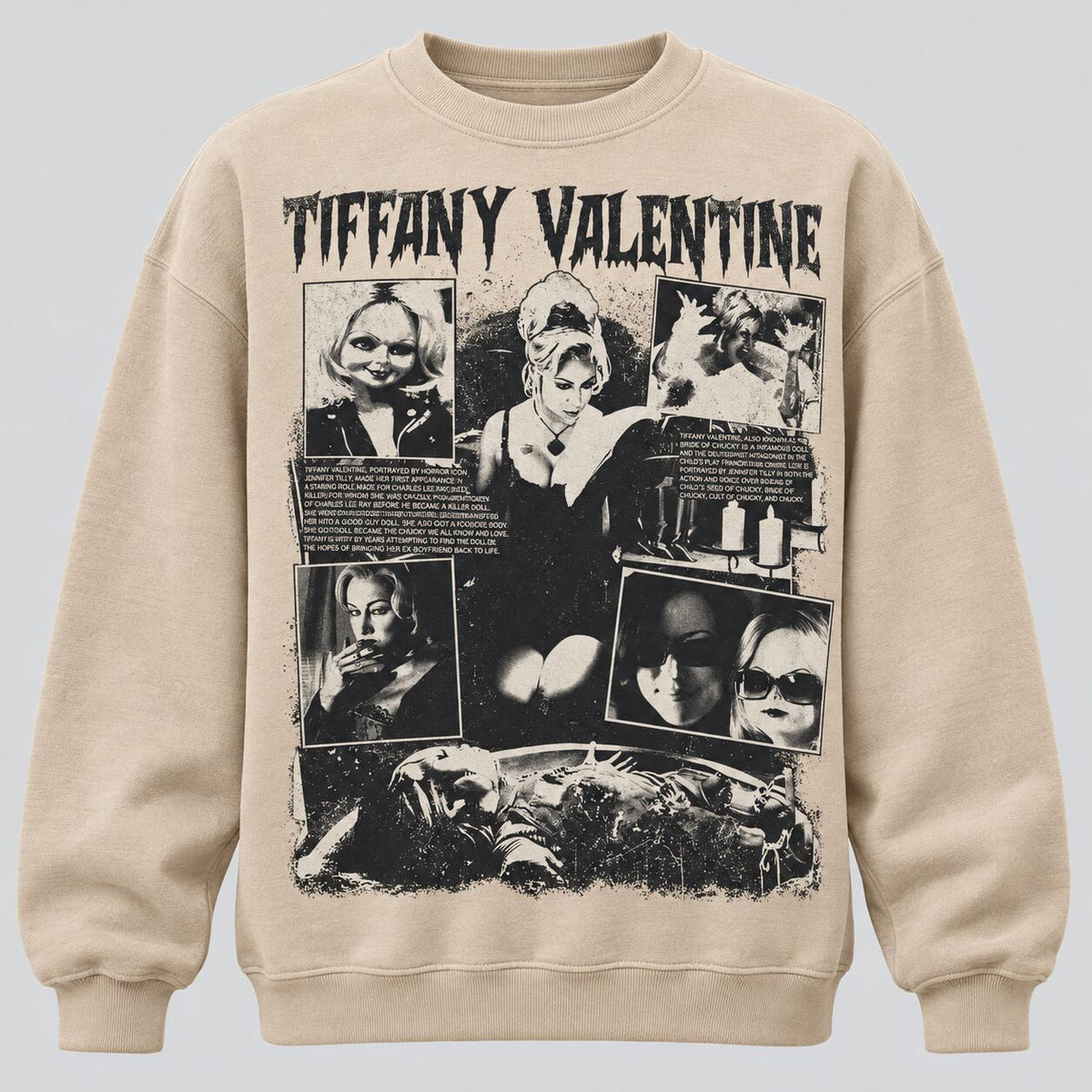 Tiffany Valentine Horror Movie Graphic T-Shirt, Sweatshirt & Hoodie – Vintage Halloween Spooky Season Apparel