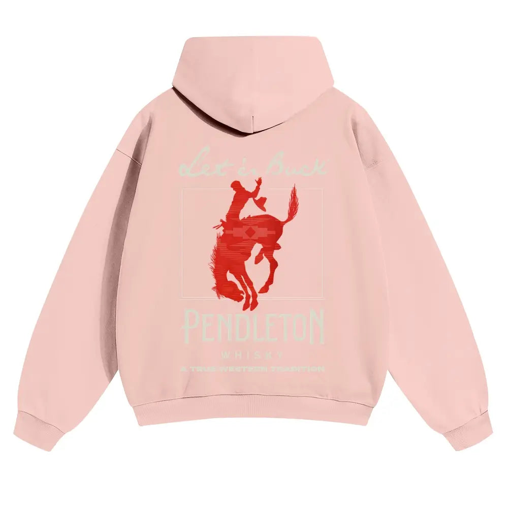 Let ’Er Buck Pendleton Rodeo Graphic T-Shirt, Sweatshirt & Hoodie – Western Cowboy Print, Vintage Rodeo Streetwear Apparel