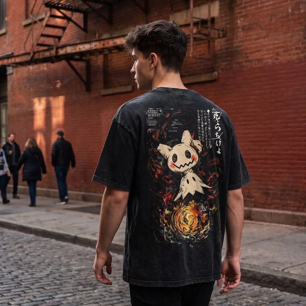 Mimikyu Ghost Graphic T-Shirt, Sweatshirt & Hoodie – Spooky Anime Halloween Shirt, Japanese Dark Aesthetic, Anime Fan Gift