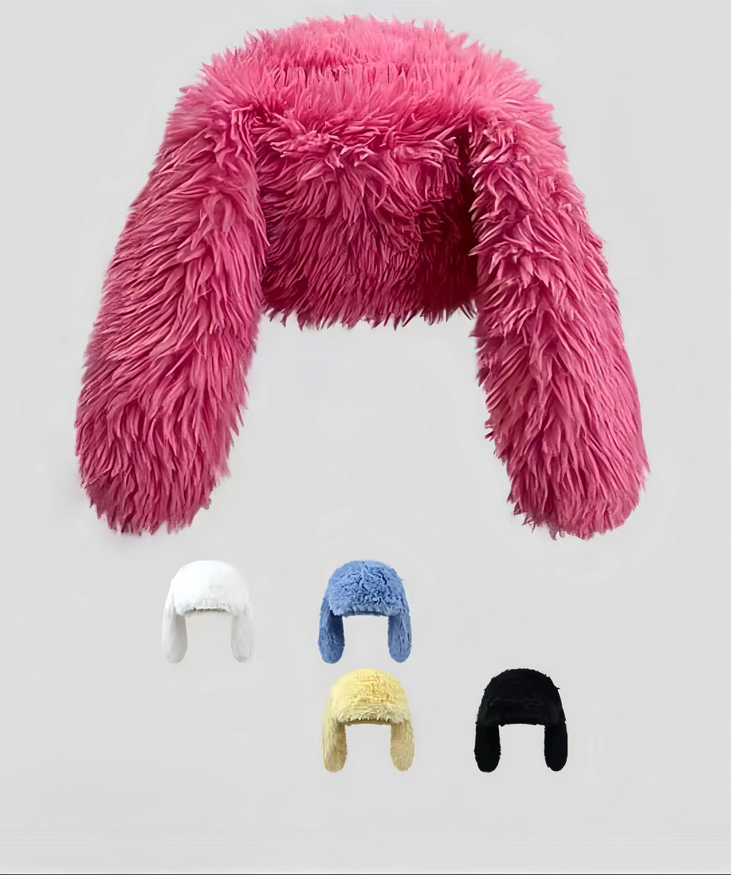 Unisex Furry Winter Trapper Hat – Soft Faux Fur Ear Flap Cap, Warm Cozy Cold Weather Hat, Y2K Quirky Fashion Accessory