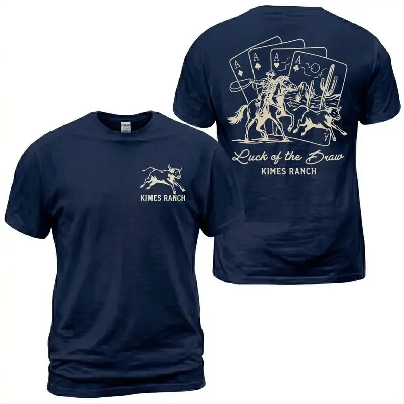 Luck of the Draw Western Graphic T-Shirt, Sweatshirt & Hoodie – Rodeo Cowboy Playing Cards & Horse Print, Ranch Country Apparel
