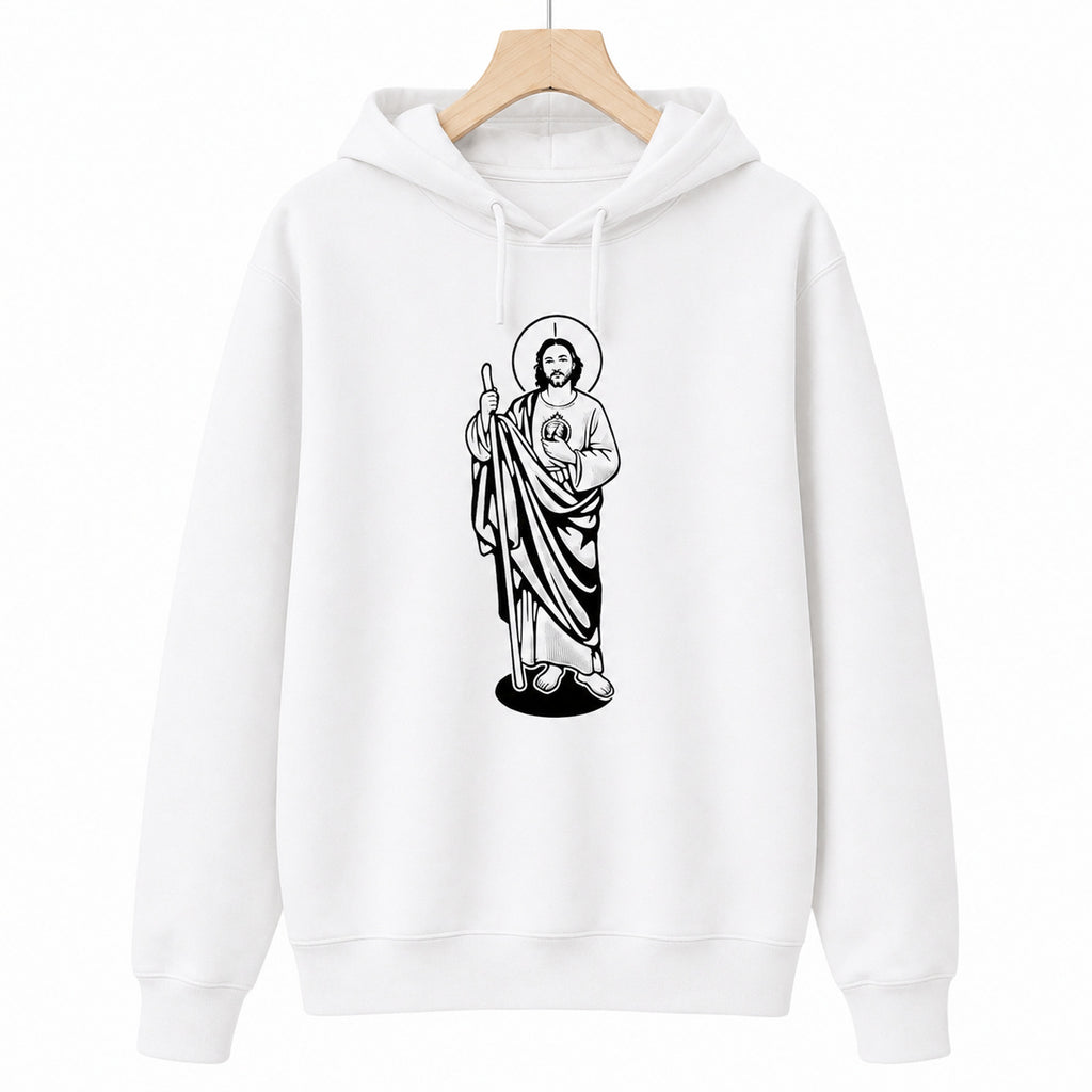 San Judas Tadeo Graphic T-Shirt, Sweatshirt & Hoodie – Saint Jude Catholic Faith Print, Christian Religious Apparel