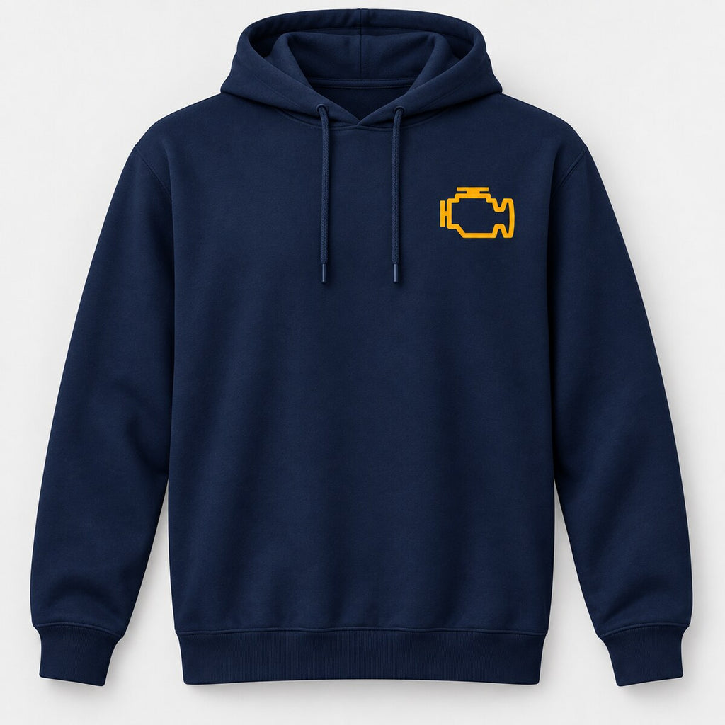 Check Engine Light T-Shirt, Sweatshirt & Hoodie – Funny Automotive Graphic Shirt, Car Guy Humor, Mechanic & Gearhead Gift