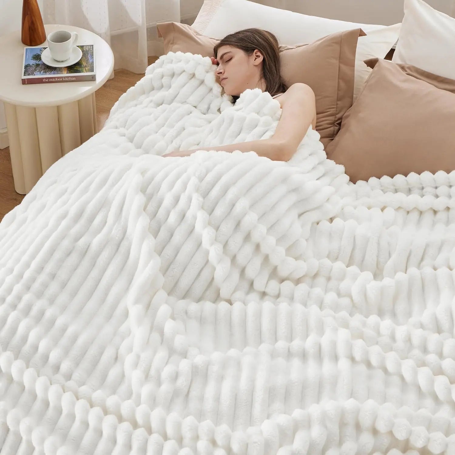 Bedsure Corduroy Fleece Blanket – Ultra Soft Cozy Throw Blanket for Sofa, Bed & Home Decor