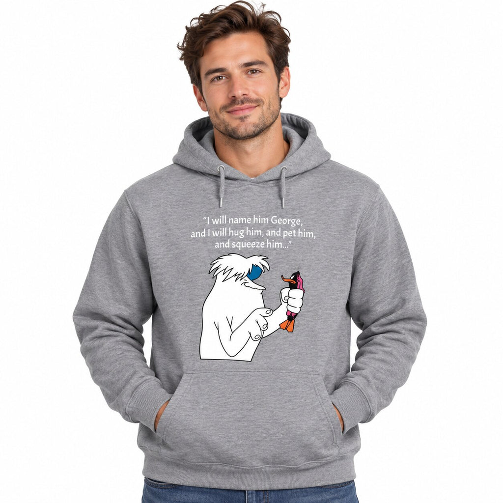 I Will Name Him George Funny Cartoon Graphic T-Shirt, Sweatshirt & Hoodie – Retro Nostalgic Humor Apparel