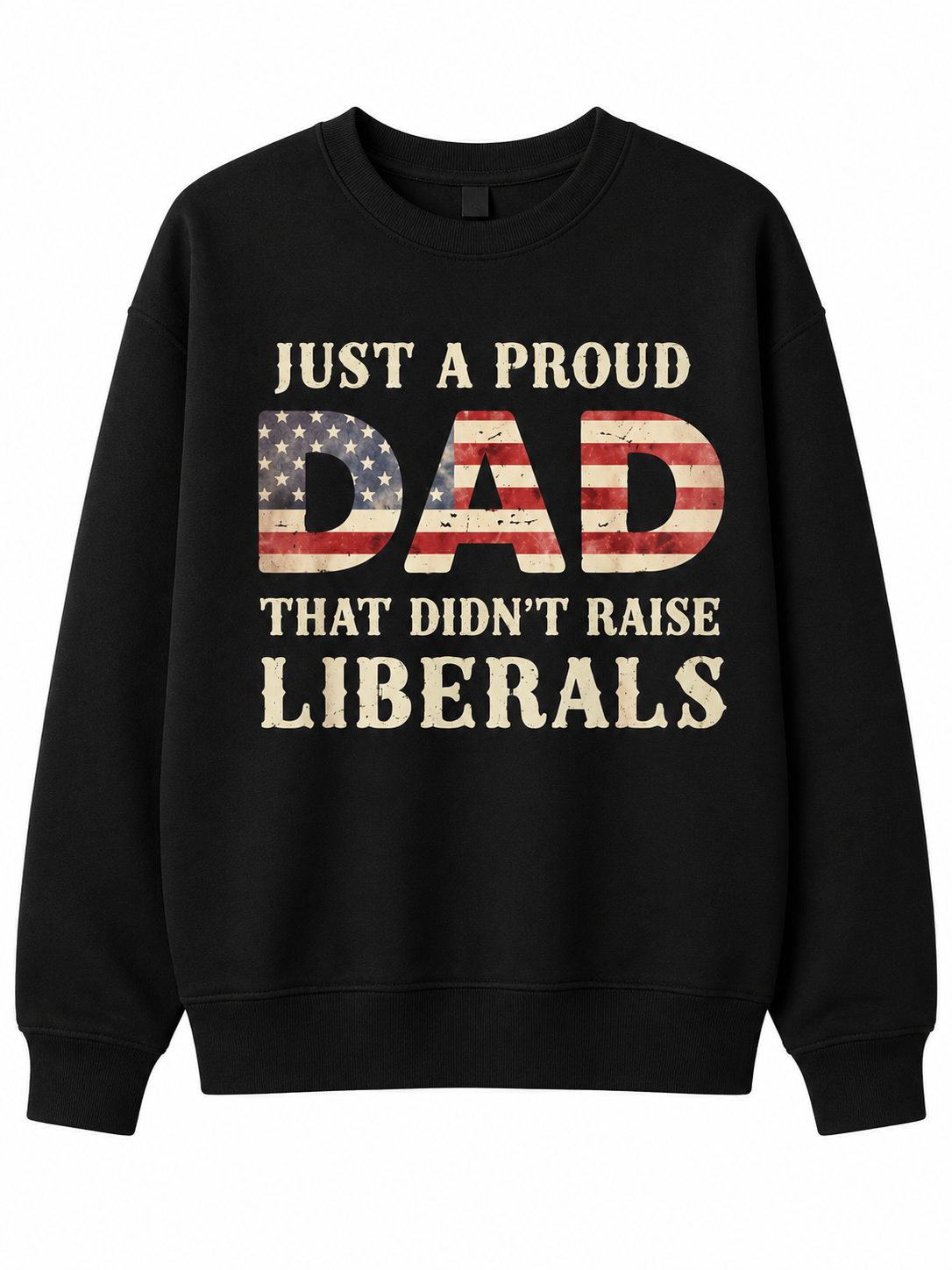 Just A Proud Dad That Didn't Raise Liberals T-Shirt/Sweatshirt/Hoodie – Funny Patriotic Dad Graphic Tee