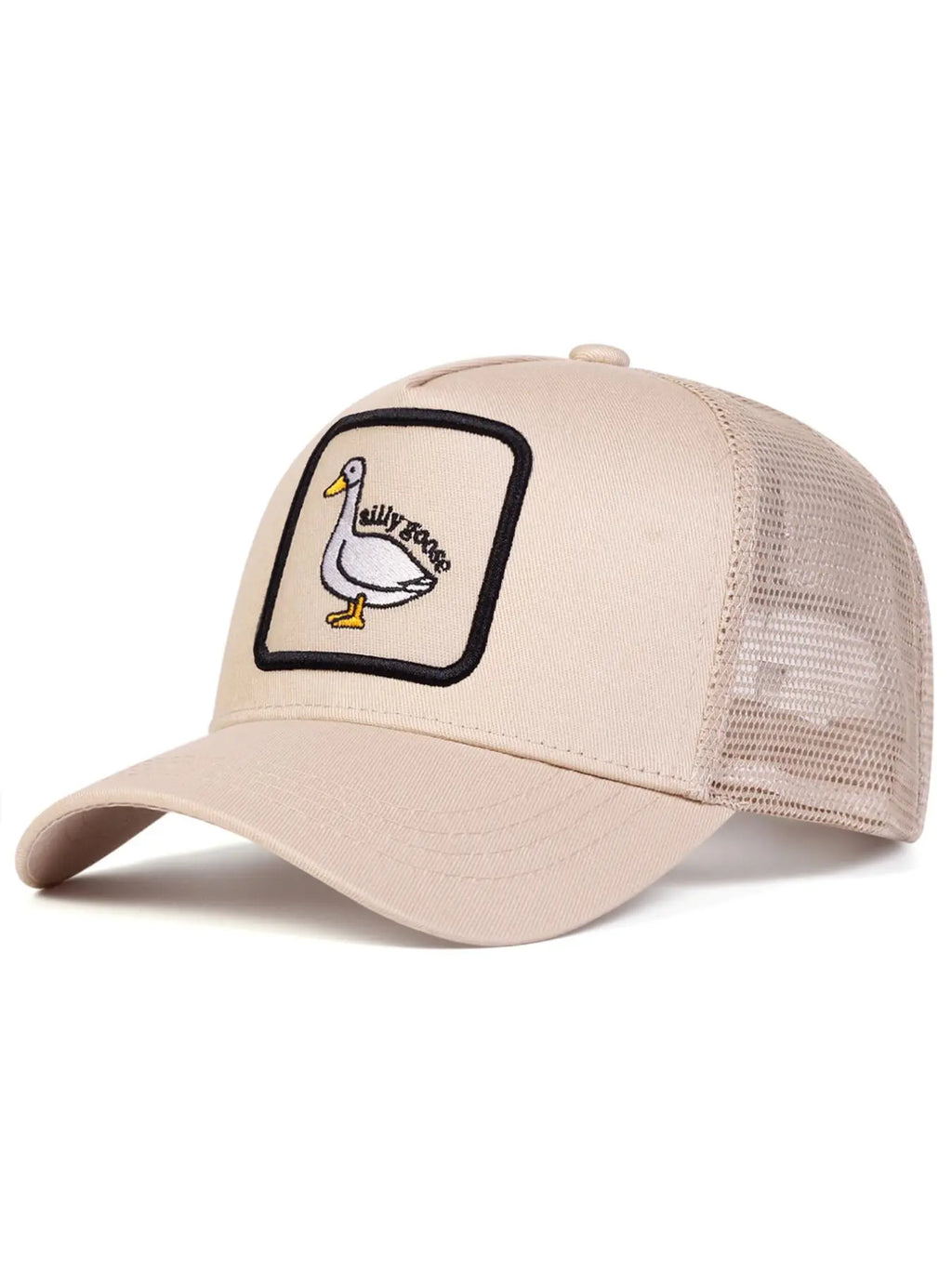 Duck Patch Trucker Hat – Vintage Animal Graphic Mesh Baseball Cap, Adjustable Snapback Hat for Men & Women