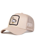 Duck Patch Trucker Hat – Vintage Animal Graphic Mesh Baseball Cap, Adjustable Snapback Hat for Men & Women