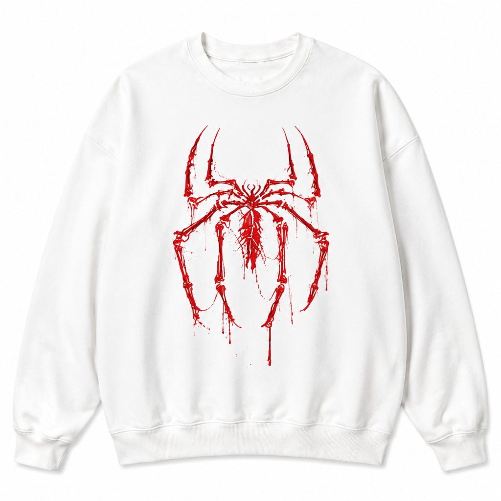 Spider Hero Inspired Skeleton Graphic T-Shirt/Sweatshirt/Hoodie – Vintage Gothic Web Design Y2K Streetwear Apparel