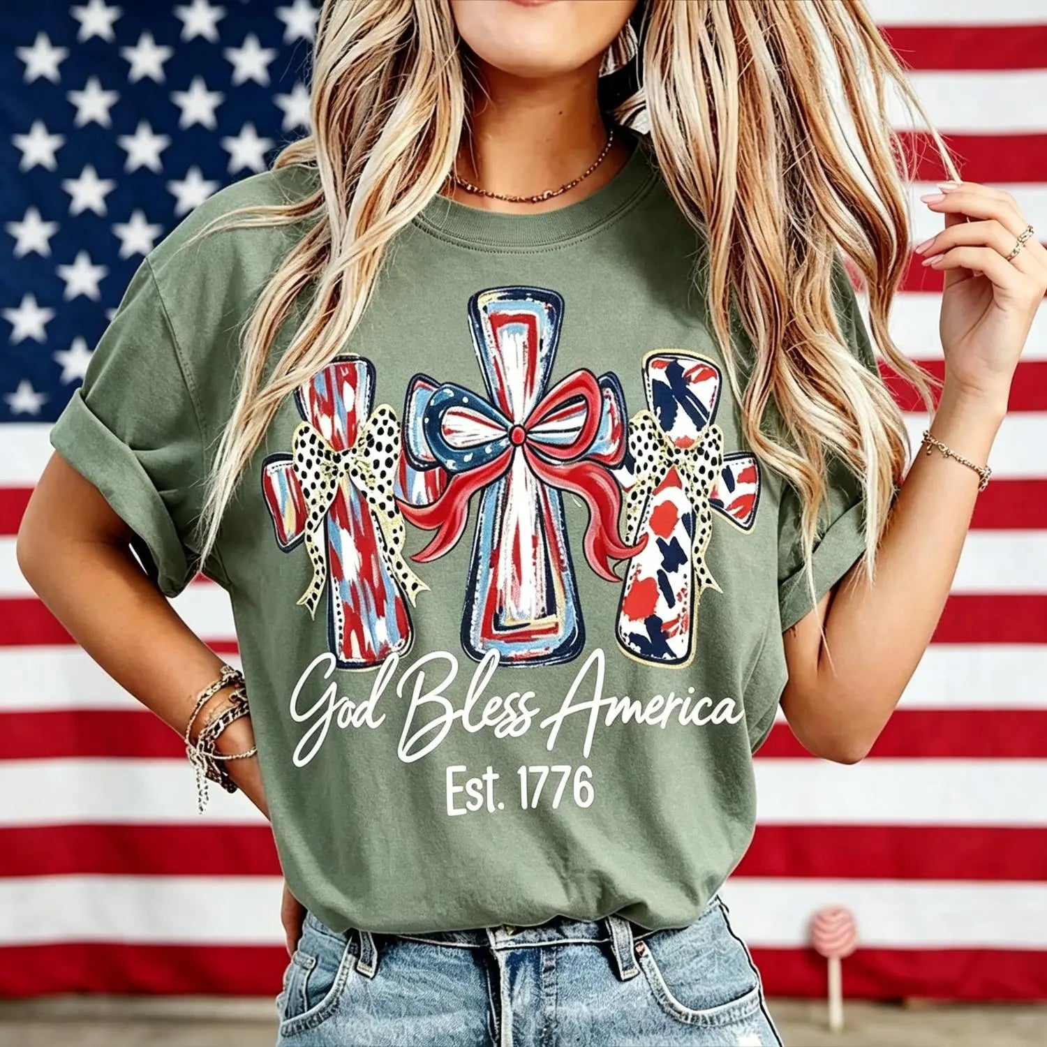 God Bless America T-Shirt/Sweatshirt/Hoodie – Vintage USA 250 Patriotic Graphic Tee