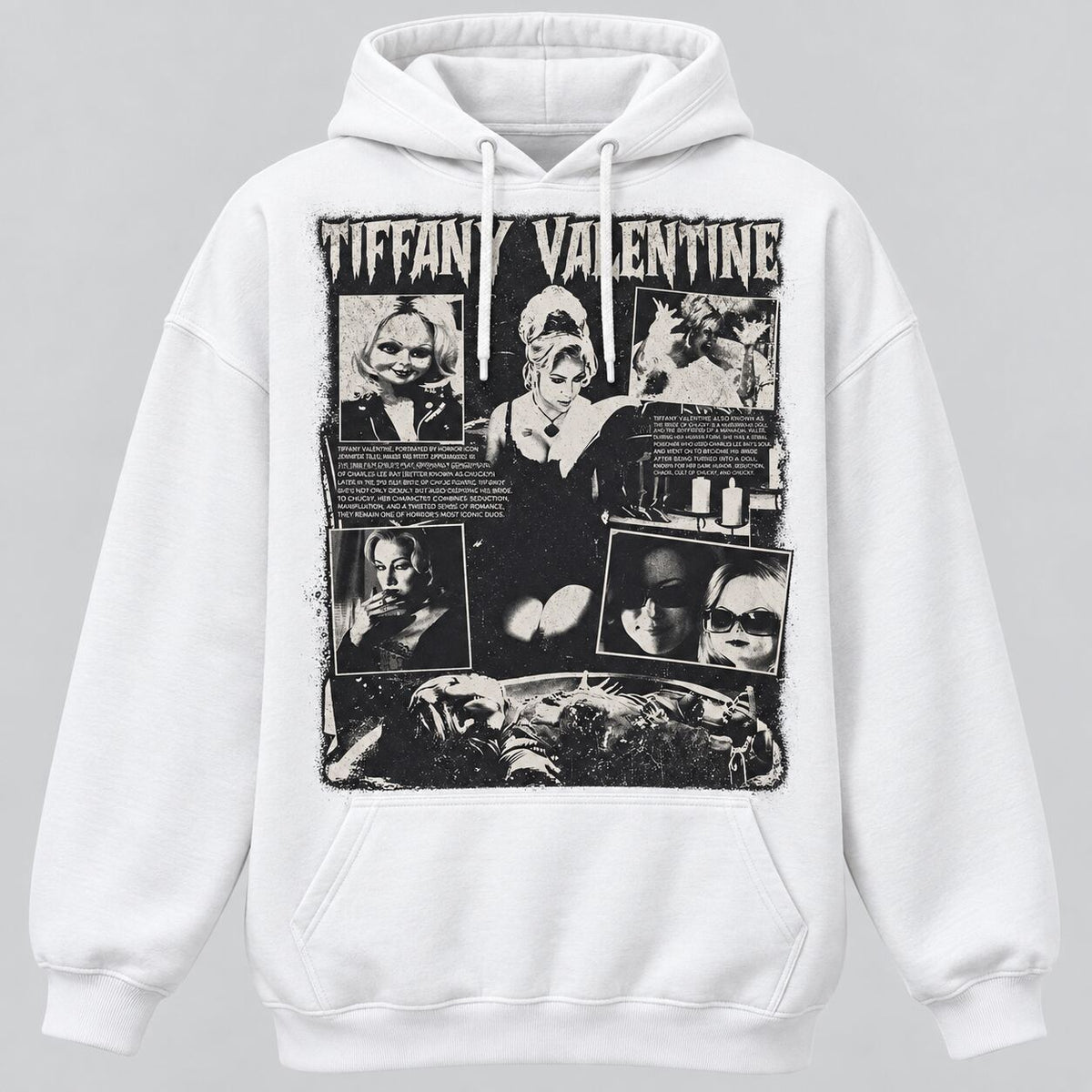 Tiffany Valentine Horror Movie Graphic T-Shirt, Sweatshirt & Hoodie – Vintage Halloween Spooky Season Apparel