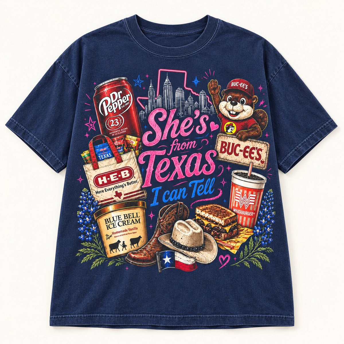 She’s From Texas I Can Tell T-Shirt, Sweatshirt & Hoodie – Texas Girl Pride Western Graphic
