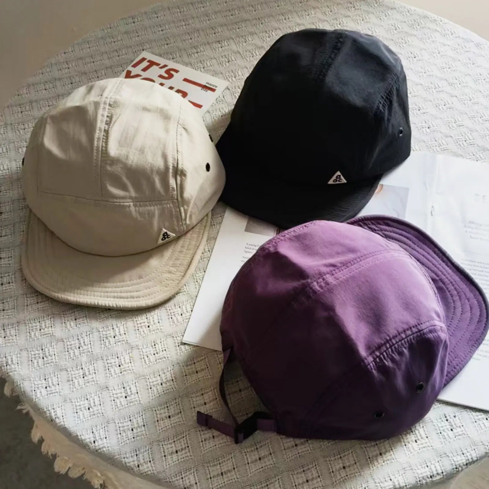 Japanese 5 Panel Camp Cap – Vintage Minimalist Outdoor Hat, Lightweight Gorpcore Streetwear Cap