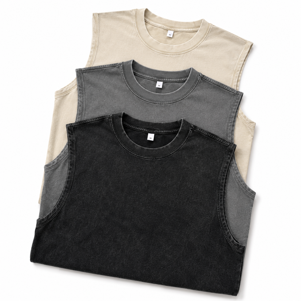 Men's Vintage Washed Oversized Tank Top – Cotton Sleeveless Muscle Shirt for Gym, Workout & Casual Streetwear