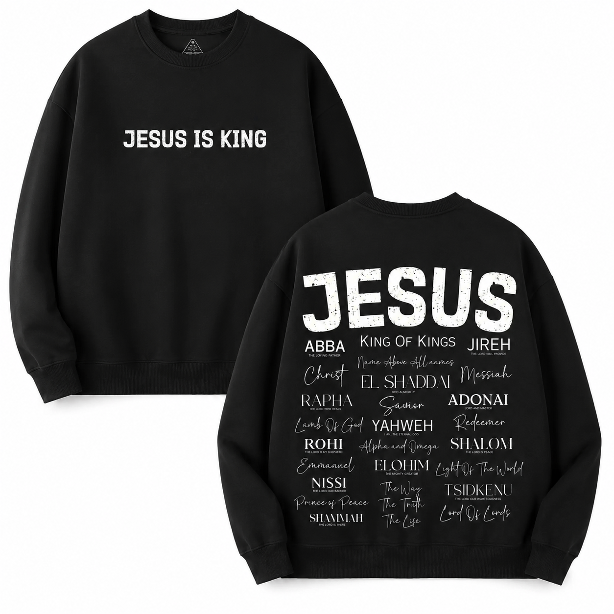 Jesus Is King Graphic T-Shirt/Sweatshirt/Hoodie – Vintage Acid Washed Oversized Christian Faith Streetwear Apparel