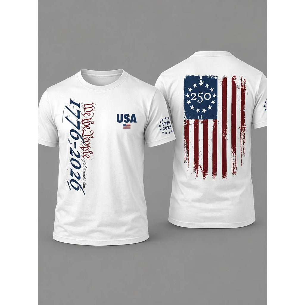 USA 250th Anniversary 1776-2026 T-Shirt/Sweatshirt/Hoodie – Vintage American Flag Patriotic Graphic Tee for Men & Women