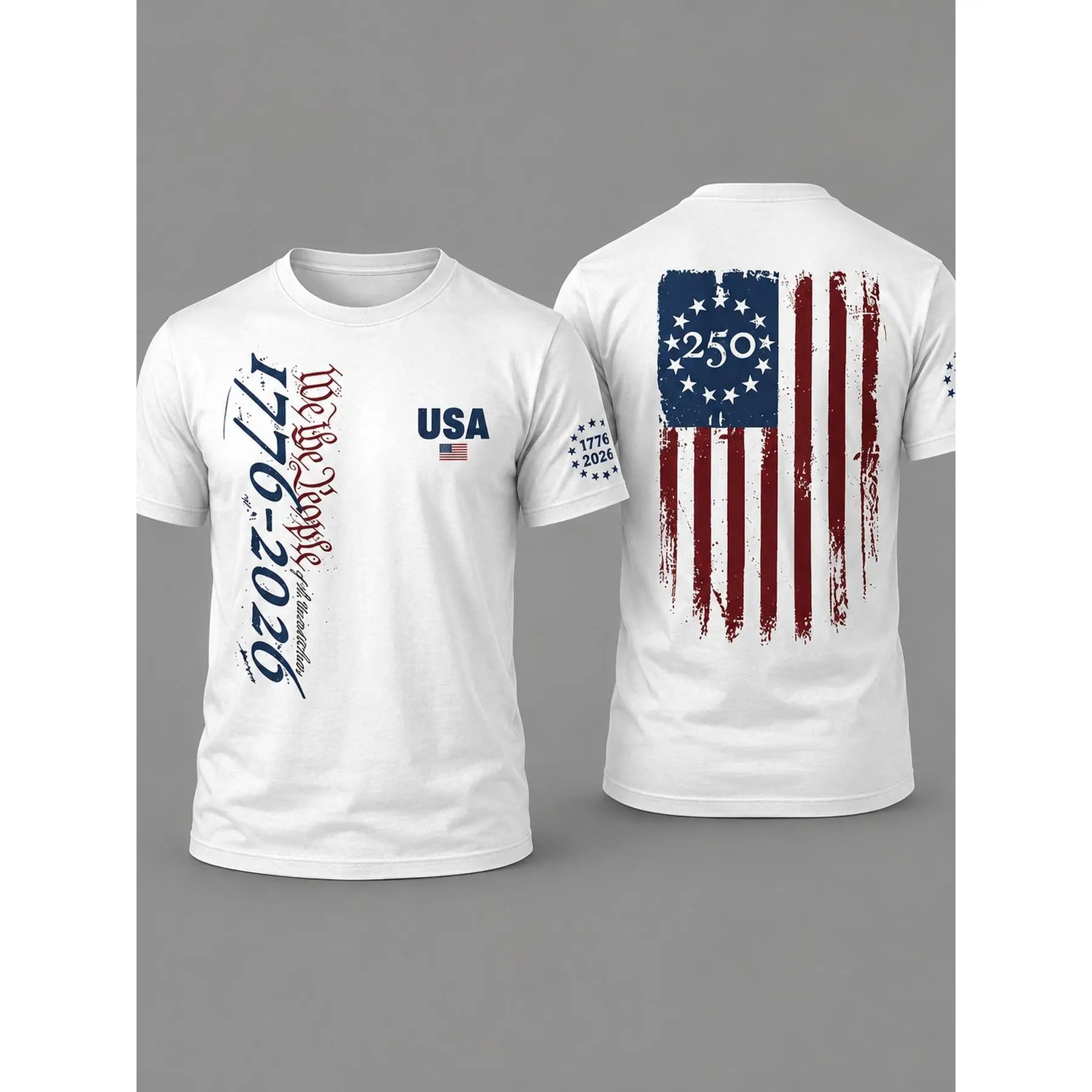 USA 250th Anniversary 1776-2026 T-Shirt/Sweatshirt/Hoodie – Vintage American Flag Patriotic Graphic Tee for Men & Women