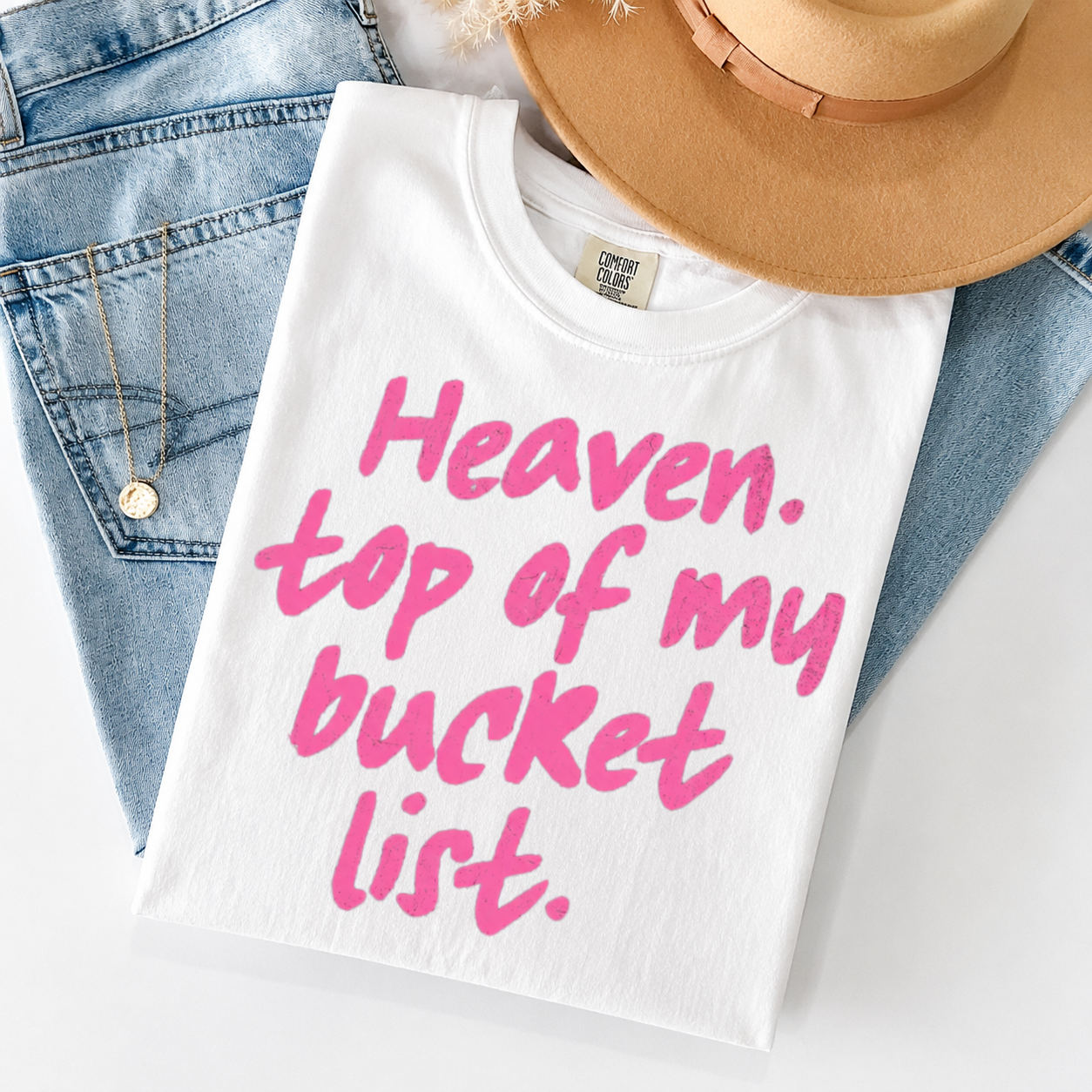 Comfort Colors Heaven Top Of My List Trendy Christian Shirt, Psalm Bible Verse, Christian