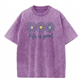 Daisy Graphic Oversized T-Shirt – Vintage Acid Wash Streetwear Tee