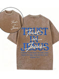 Trust in Jesus Graphic T-Shirt/Sweatshirt/Hoodie – Vintage Washed Christian Faith Apparel, Psalm 37:5 Bible Verse Design