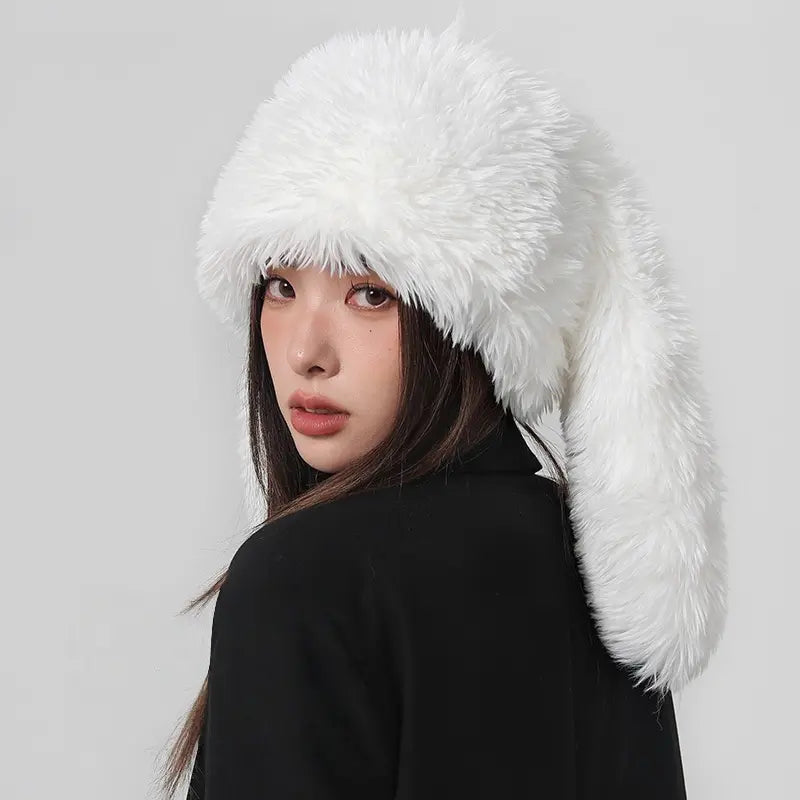 Unisex Furry Winter Trapper Hat – Soft Faux Fur Ear Flap Cap, Warm Cozy Cold Weather Hat, Y2K Quirky Fashion Accessory