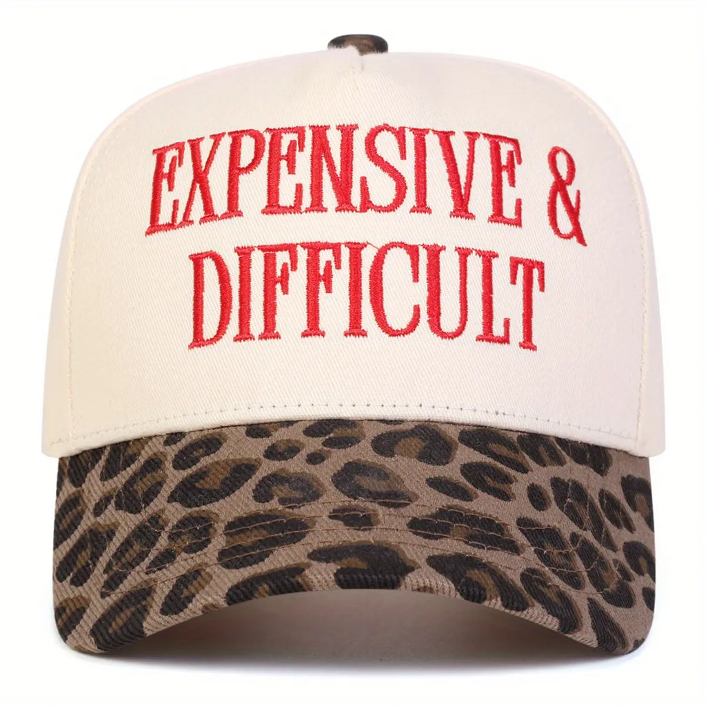 "Expensive & Difficult" Embroidered Baseball Cap – Funny Statement Hat, Minimalist Streetwear Cap for Men & Women