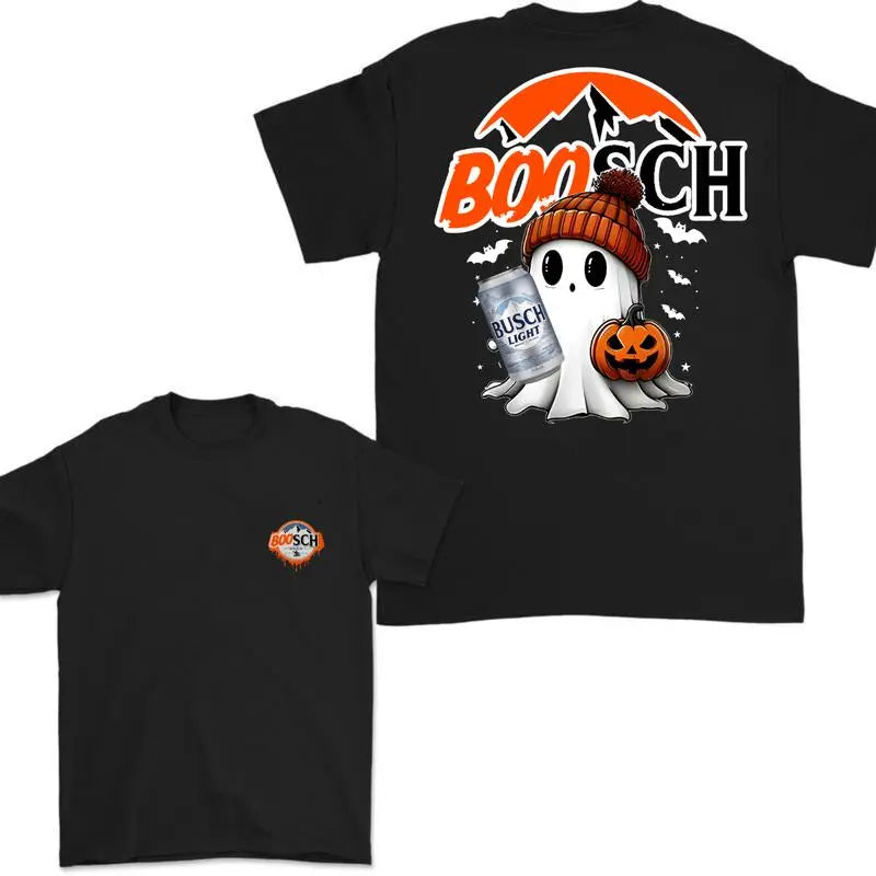 Boo-Sch Ghost Graphic T-Shirt, Sweatshirt & Hoodie – Funny Beer Halloween Print, Cute Spooky Drinking Humor Apparel