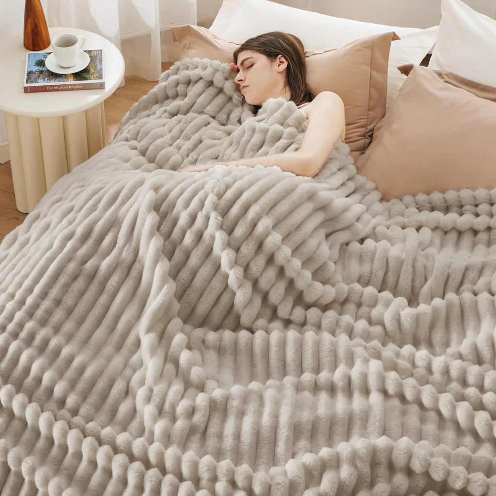 Bedsure Corduroy Fleece Blanket – Ultra Soft Cozy Throw Blanket for Sofa, Bed & Home Decor