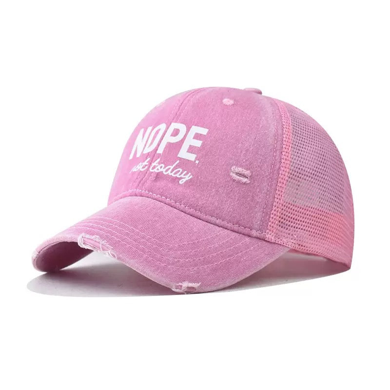 NOPE. Not Today Embroidered Baseball Cap – Funny Vintage Distressed Dad Hat for Men & Women