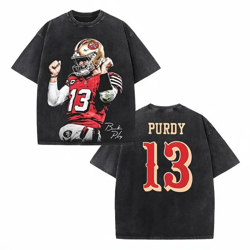Brock Purdy #13 Football Graphic T-Shirt, Sweatshirt & Hoodie – Bay Area Game Day Fan Apparel