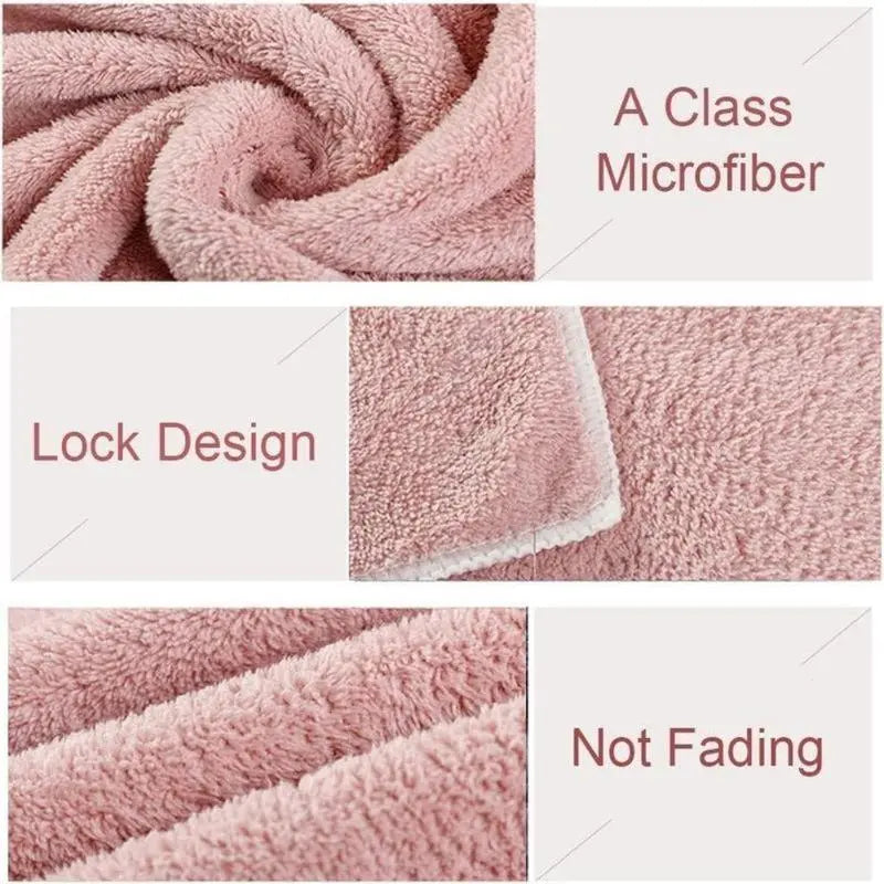 Microfiber Hair Turban for Women, 3-Piece Plain Super Absorbent Towel Wrap, Fast Drying, Extra Soft & Lightweight for Nighttime Use