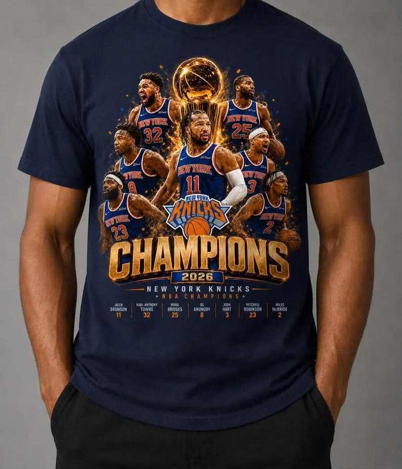 New York Basketball Champions 2026 Vintage T-Shirt, Retro NYC Hoops Fan Tee, Championship Trophy Graphic Shirt for Basketball Lovers