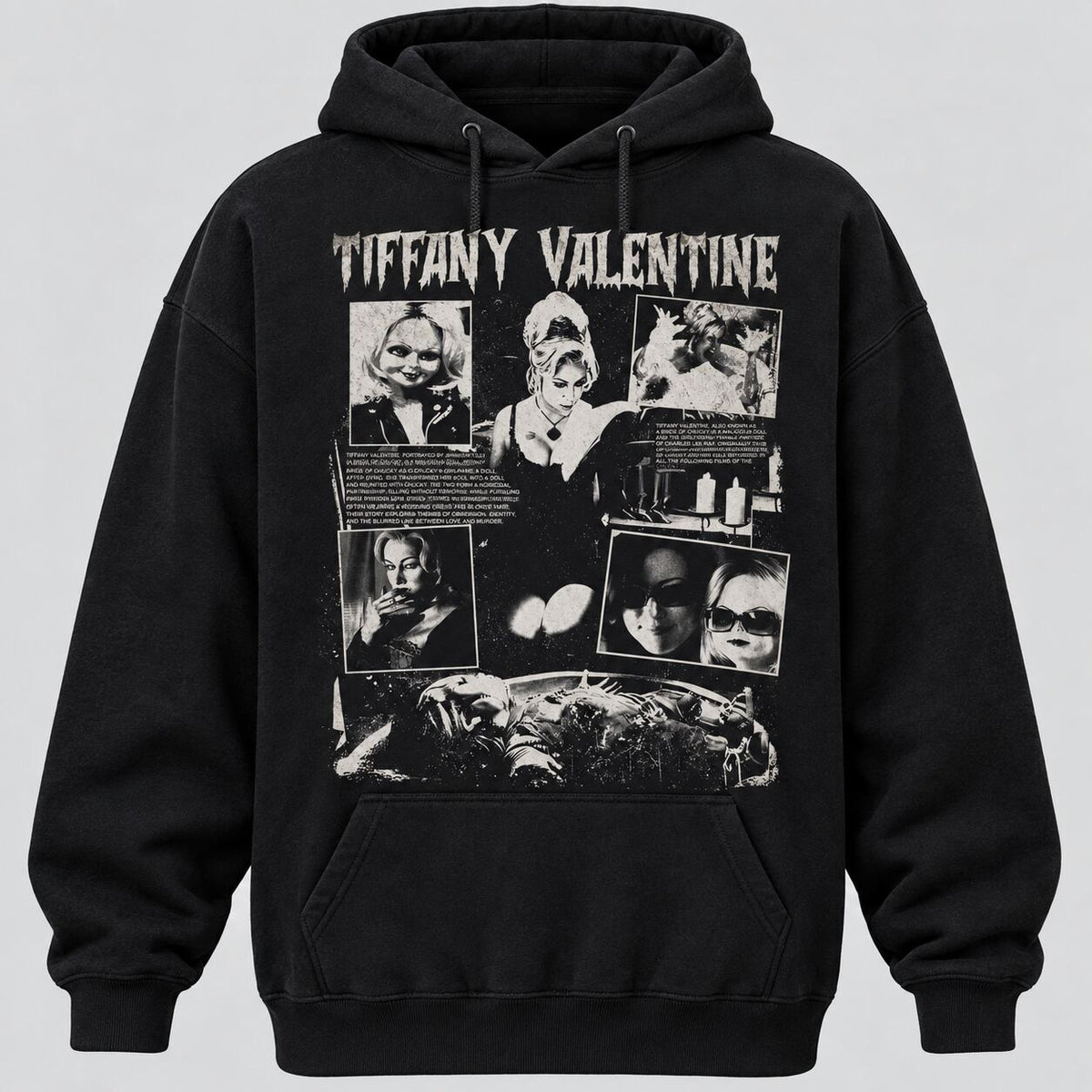 Tiffany Valentine Horror Movie Graphic T-Shirt, Sweatshirt & Hoodie – Vintage Halloween Spooky Season Apparel