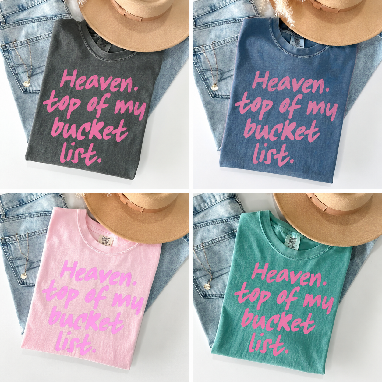 Comfort Colors Heaven Top Of My List Trendy Christian Shirt, Psalm Bible Verse, Christian