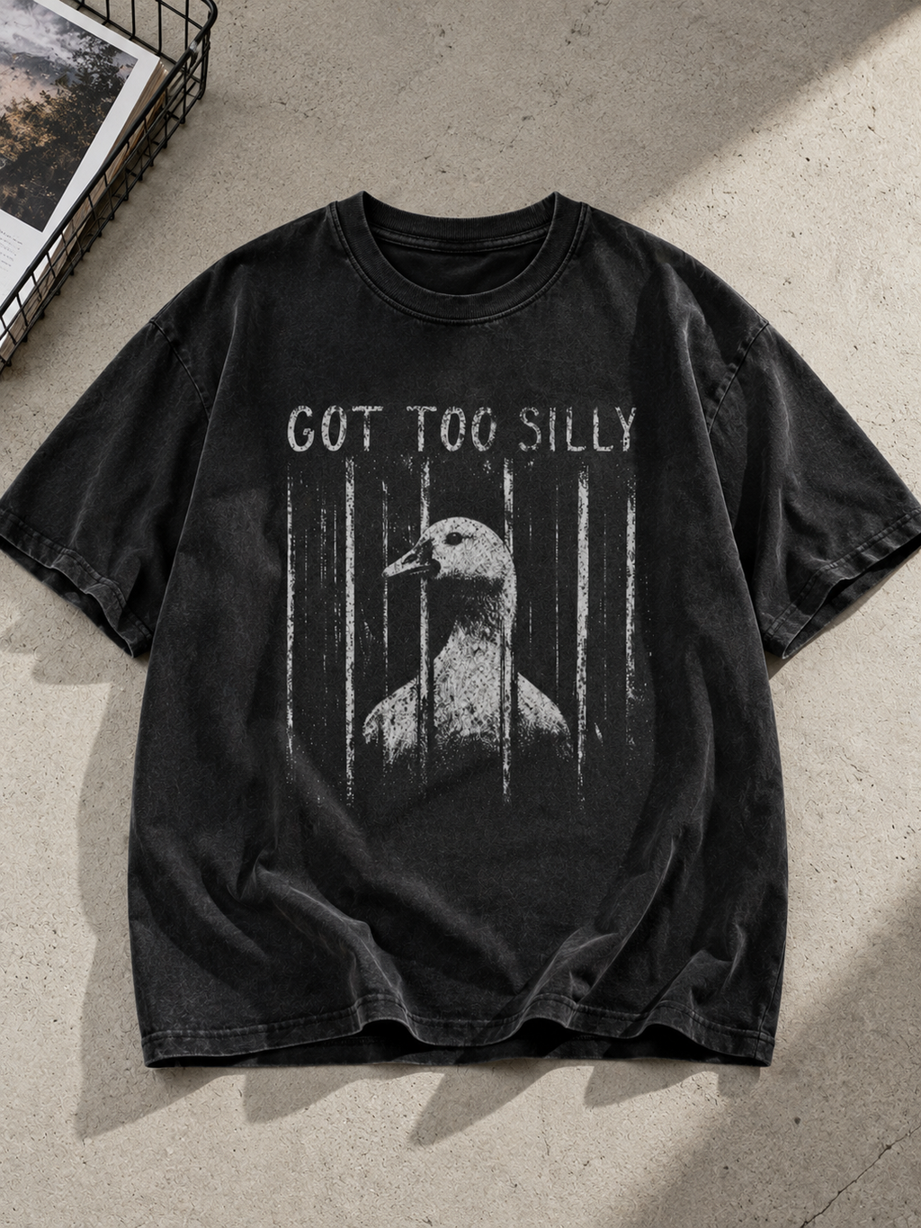 Comfort Colors GOT TOO SILLY TShirt, Funny Goose Meme Tee, Unhinged Humor Shirt, Dark Humor Animal Graphic Tee