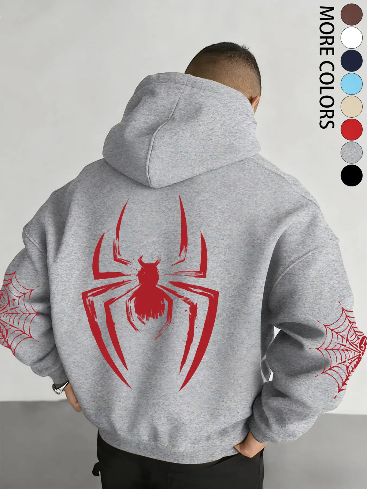 Red Spider Graphic T-Shirt, Sweatshirt & Hoodie – Oversized Back Print & Spider Web Sleeve Design, Y2K Streetwear