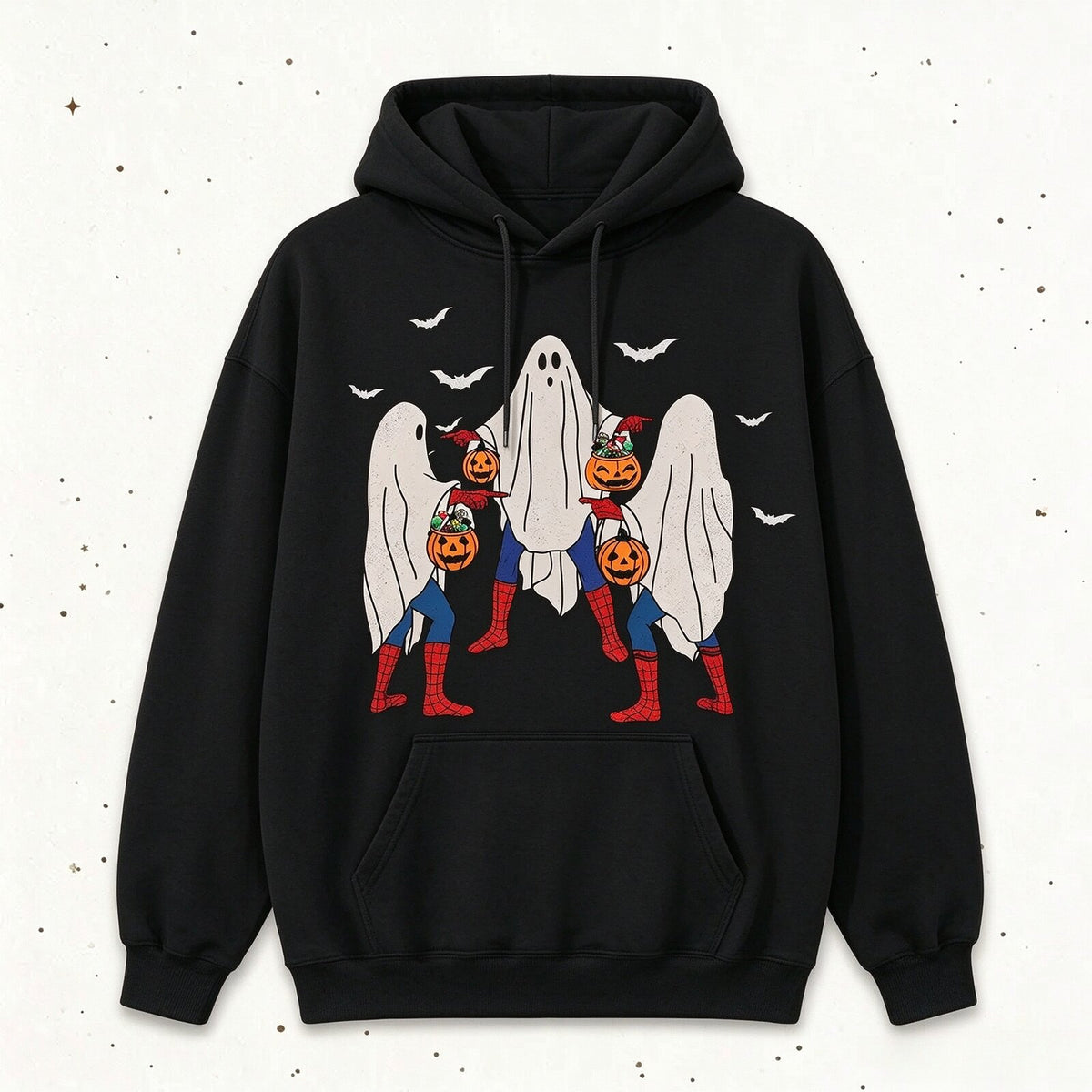 Funny Superhero Ghosts Halloween T-Shirt, Sweatshirt & Hoodie – Cute Trick or Treat Graphic Print