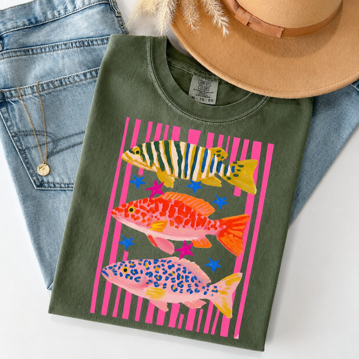 Girls Fish Too T-Shirt/Sweatshirt/Hoodie – Preppy Fish Graphic Summer Vacation Tee for Women