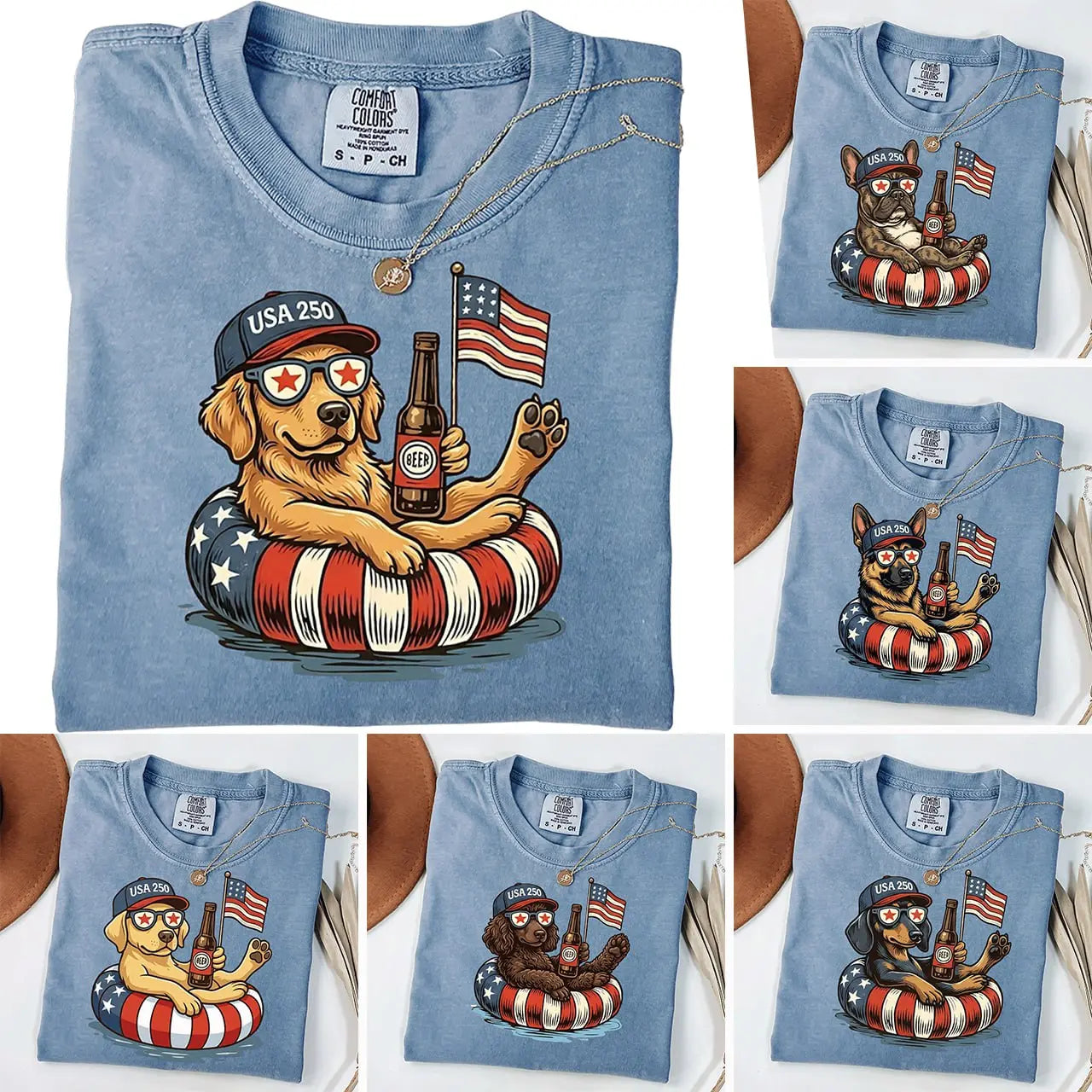 Funny Dachshund America 250 T-Shirt/Sweatshirt/Hoodie – Patriotic Dog Graphic Tee