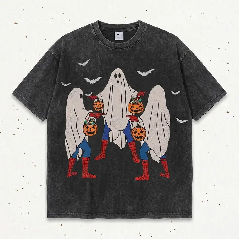 Funny Superhero Ghosts Halloween T-Shirt, Sweatshirt & Hoodie – Cute Trick or Treat Graphic Print