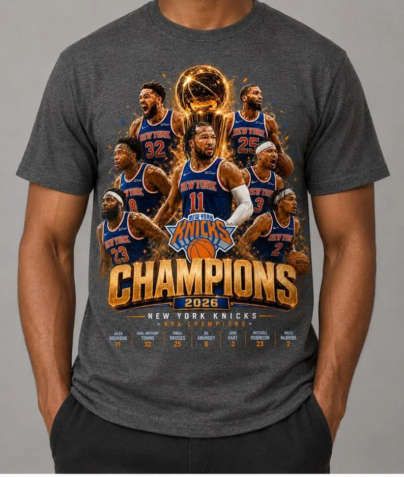 New York Basketball Champions 2026 Vintage T-Shirt, Retro NYC Hoops Fan Tee, Championship Trophy Graphic Shirt for Basketball Lovers