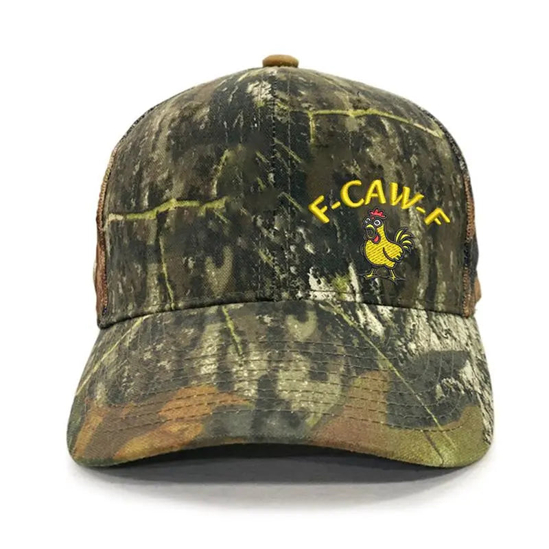 F-CAW-F Embroidered Baseball Cap – Funny Chicken Meme Snapback Hat, Country Humor Gift