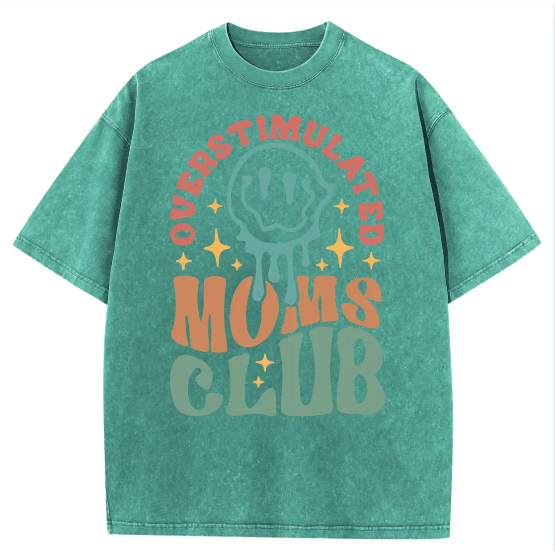 Holafish Oversize Acid Wash Vintage“MOM'S Club” pattern T-Shirt,MOM'S Day T-shirt Heavyweight Cotton Streetwear graphic vintage tees Menswear Crewneck Tshirt 2026 New Colors