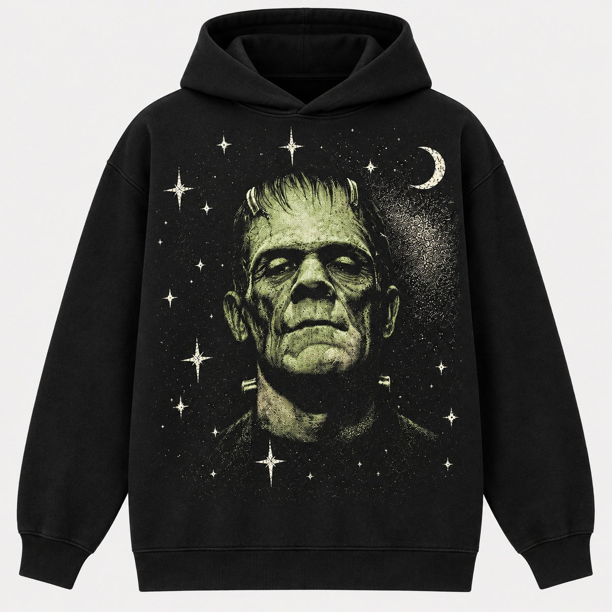 Frankenstein & Bride Celestial Couple Graphic T-Shirt, Sweatshirt & Hoodie – Retro Horror Halloween Matching Shirt