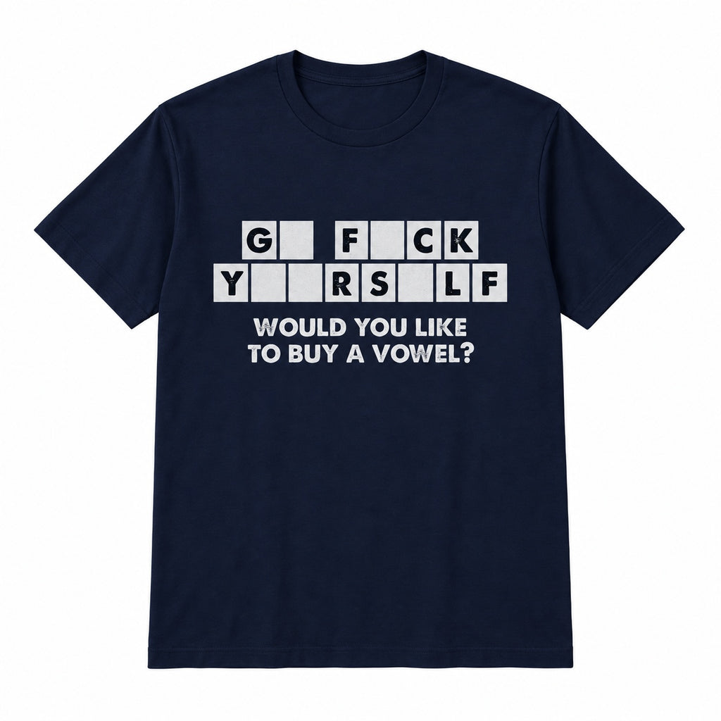 Would You Like to Buy a Vowel Funny Crossword Graphic T-Shirt, Sweatshirt & Hoodie – Sarcastic Adult Humor Design