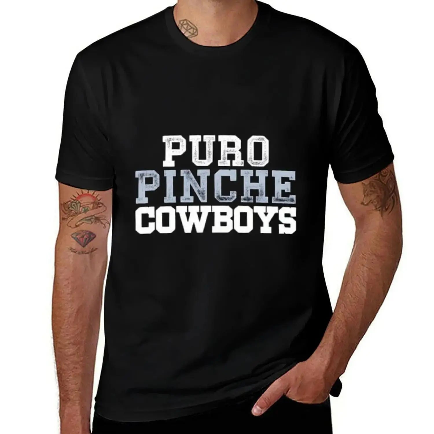 Puro Pinche Cowboys Graphic T-Shirt,Sweatshirt & Hoodie – Western Cowboy Statement Print, Vintage Streetwear Apparel