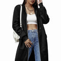 Women's Long Zip Up Hoodie Jacket – Casual Hooded Sweatshirt Coat, Longline Streetwear Outerwear for Fall & Everyday Wear
